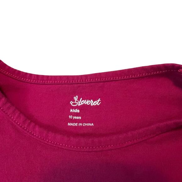 Leveret Girls Dinosaur Dress Size 10 Pink Long Sleeve Swing Cotton - Picture 4 of 9